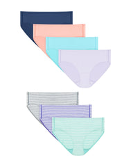 Hanes Pure Comfort Girls' Underwear Microfiber Hipster, 7-Pack