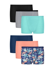 Hanes Girls' Period Underwear Boxer Briefs, 6-Pack, Comfort, Period., Moderate Protection