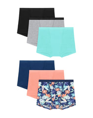 Hanes Girls' Period Underwear Boxer Briefs, 6-Pack, Comfort, Period., Moderate Protection