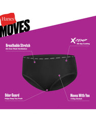 Hanes Moves Girls' Breathable Stretch Brief Underwear, Assorted Solids, 4-Pack