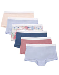 Hanes Originals Girls' Underwear Boyshorts, Blush &amp; Assorted, 6-Pack
