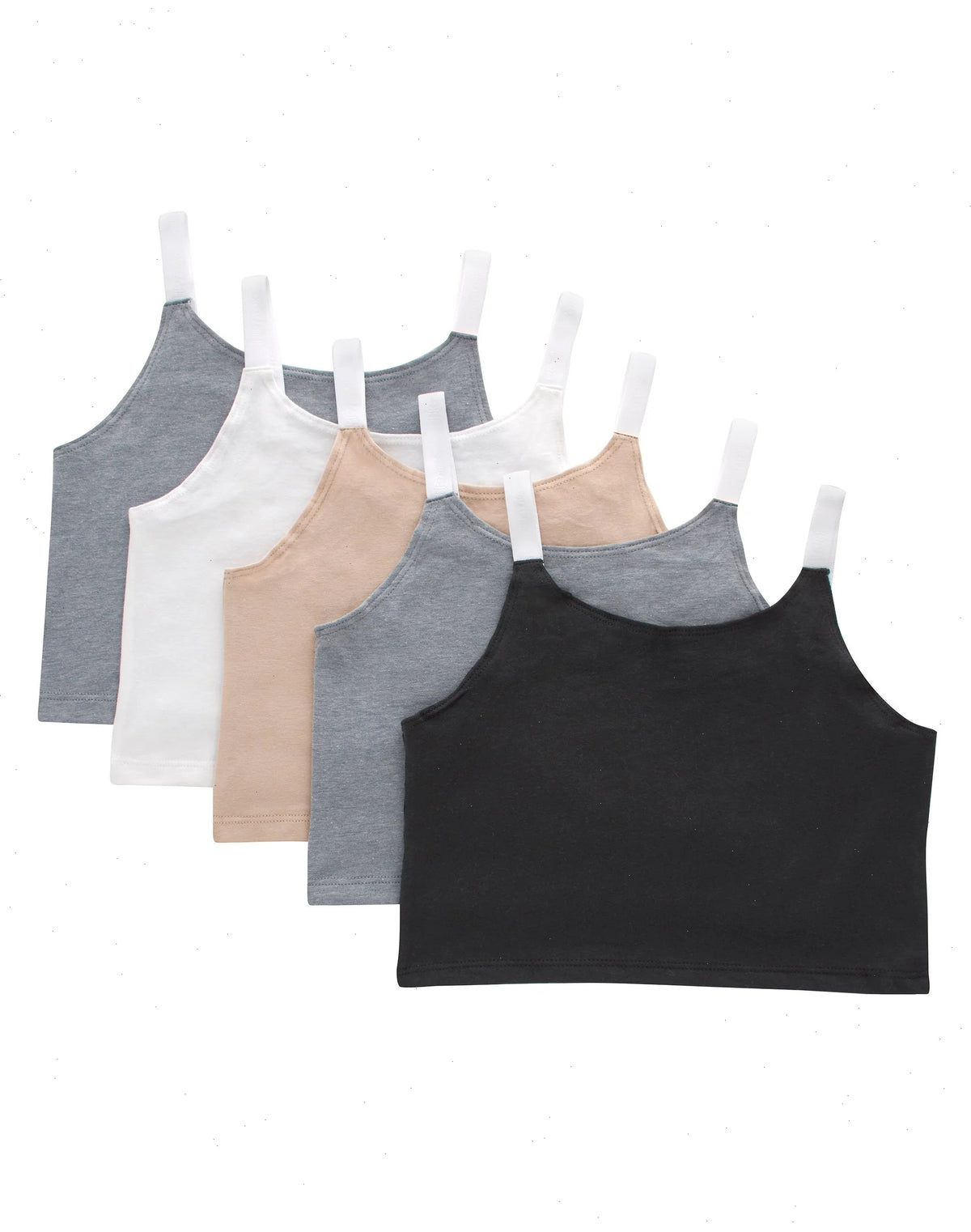 Hanes Originals Girls' Underwear Crop Cami Pack, Black &amp; Assorted, 5-Pack