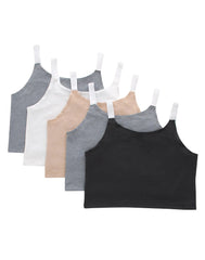 Hanes Originals Girls' Underwear Crop Cami Pack, Black &amp; Assorted, 5-Pack