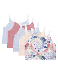 Hanes Originals Girls' Underwear Crop Cami Pack, Blush &amp; Assorted, 5-Pack