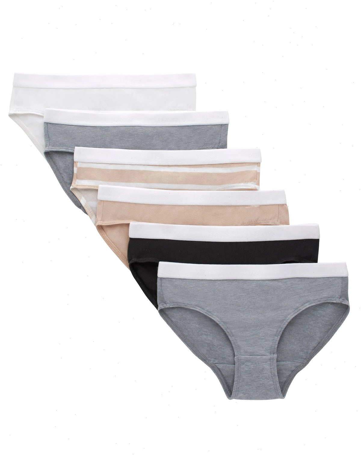 Hanes Originals Girls' Underwear Hipsters, Black &amp; Assorted, 6-Pack