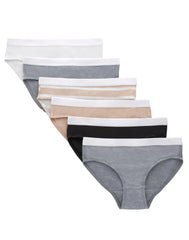 Hanes Originals Girls' Underwear Hipsters, Black &amp; Assorted, 6-Pack