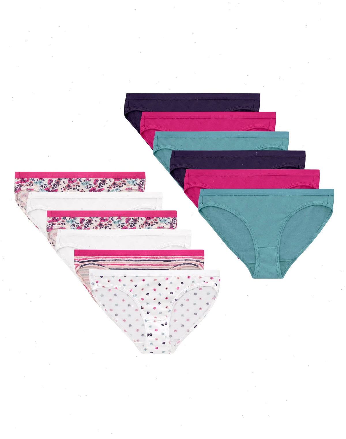 Hanes Girls&rsquo; Underwear Bikini, 12-Pack, Cotton Stretch