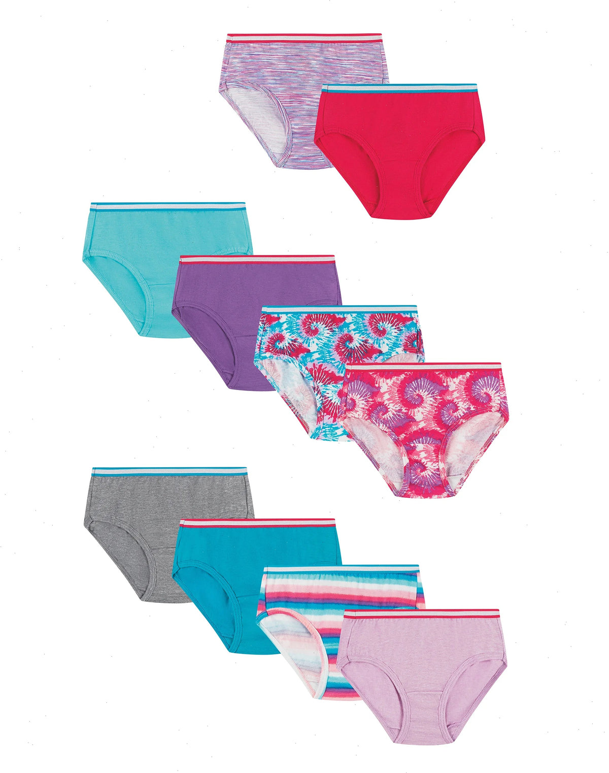 Hanes Girls' Underwear Briefs, 10-Pack