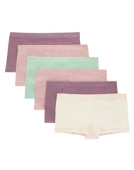 Hanes Girls' Seamless Comfort Girls' Boyshort Underwear, Fashion Assorted, 6-Pack