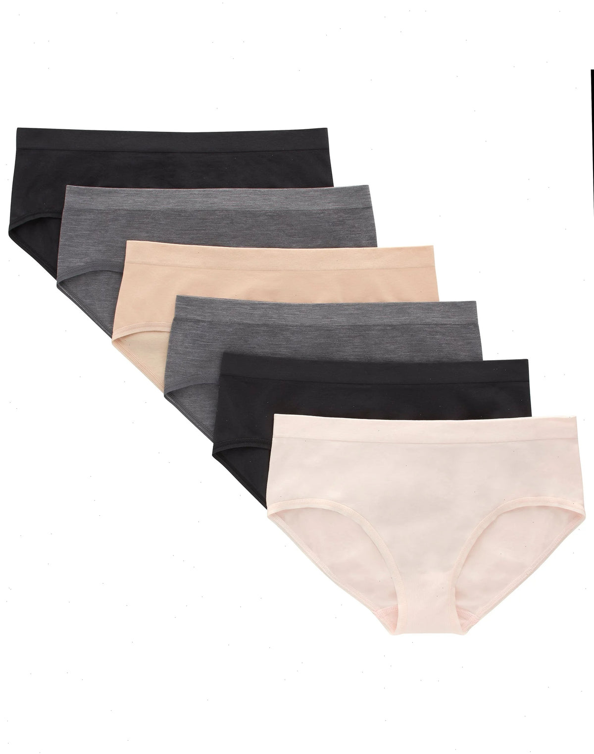 Hanes Seamless Comfort Girls' Hipster Underwear, Assorted Colors, 6-Pack