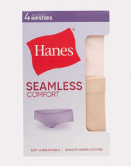 Hanes Girls&rsquo; Tween Underwear Seamless Hipster Pack, Neutrals, 4-Pack