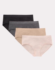 Hanes Girls&rsquo; Tween Underwear Seamless Hipster Pack, Neutrals, 4-Pack