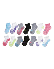 Hanes Ultimate Girls' Ankle Socks, Moisture Wicking, 14-Pairs
