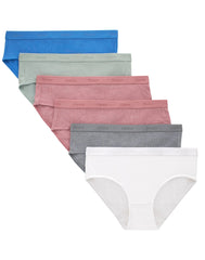 Hanes Originals Ultimate SuperSoft Girls' Underwear Hipsters, 6-Pack, Moisture-Wicking