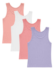 Hanes Originals SuperSoft Girls Tank Tops, 4-Pack, Moisture-Wicking