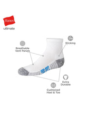 Hanes Ultimate Double Tough Boys' Ankle Socks, 10-Pairs