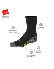 Hanes Ultimate Double Tough Boys' Crew Socks, 10-Pairs