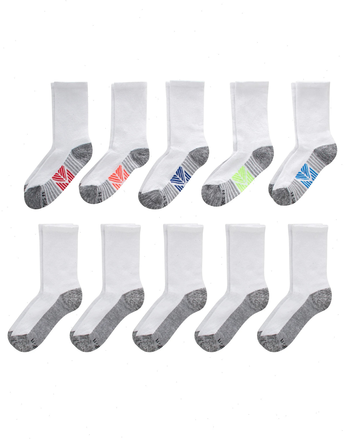 Hanes Ultimate Double Tough Boys' Crew Socks, 10-Pairs