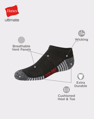 Hanes Ultimate Double Tough Boys' No Show Socks, 10-Pairs