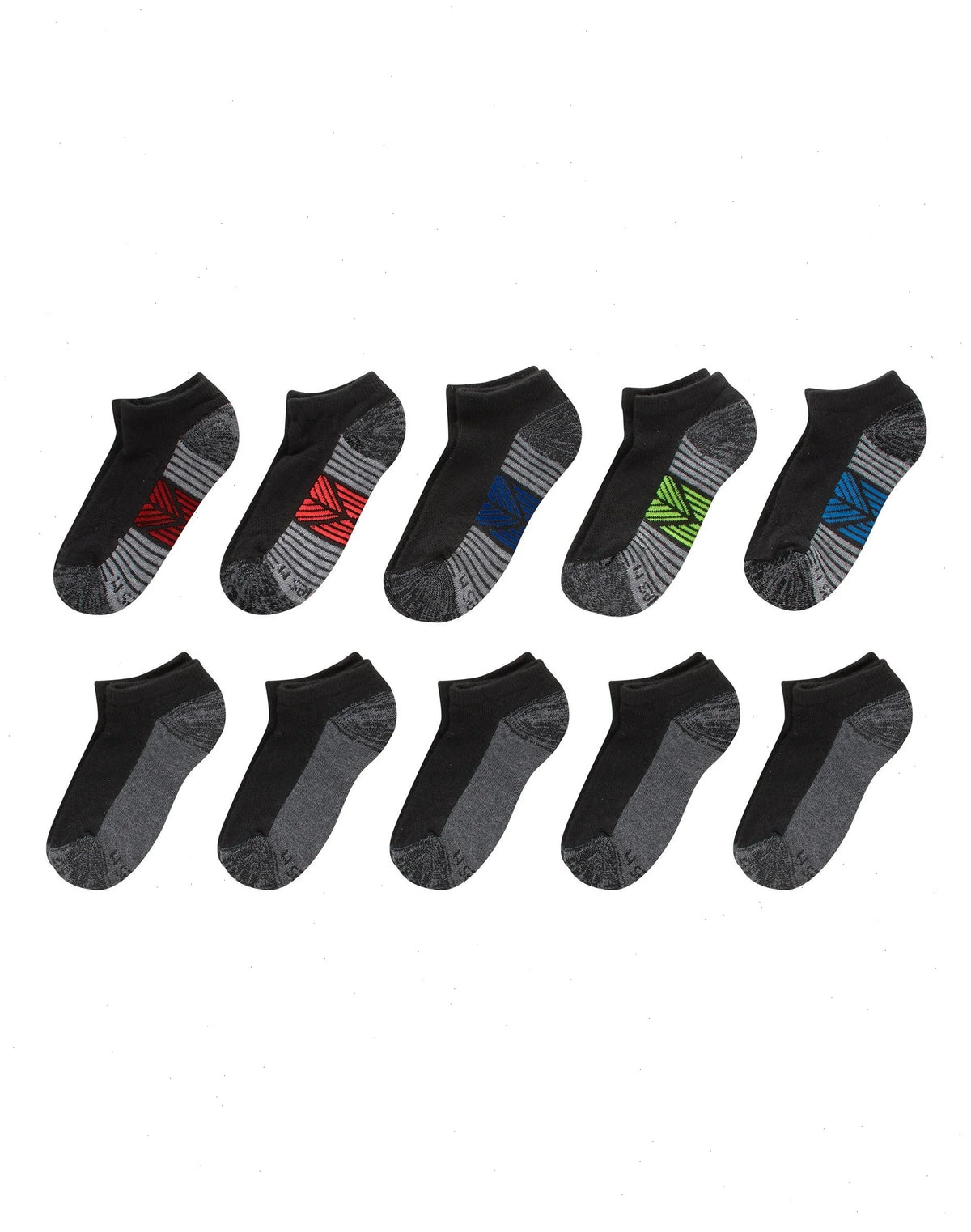 Hanes Ultimate Double Tough Boys' No Show Socks, 10-Pairs