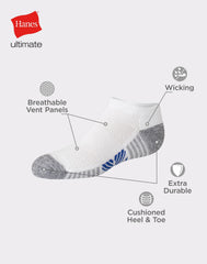 Hanes Ultimate Double Tough Boys' No Show Socks, 10-Pairs