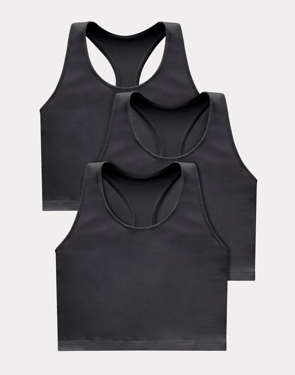 Hanes Originals Women's Racerback Crop Tank Top with Built-In Bra, 3-Pack