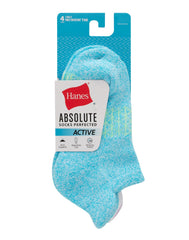 Hanes Absolute Active Girls' Heel Shield Socks Pack, 4-Pack, Moisture Wicking