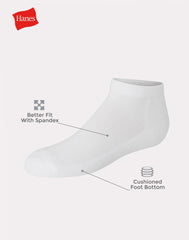 Hanes Girls' No Show Socks, White, 10-Pack