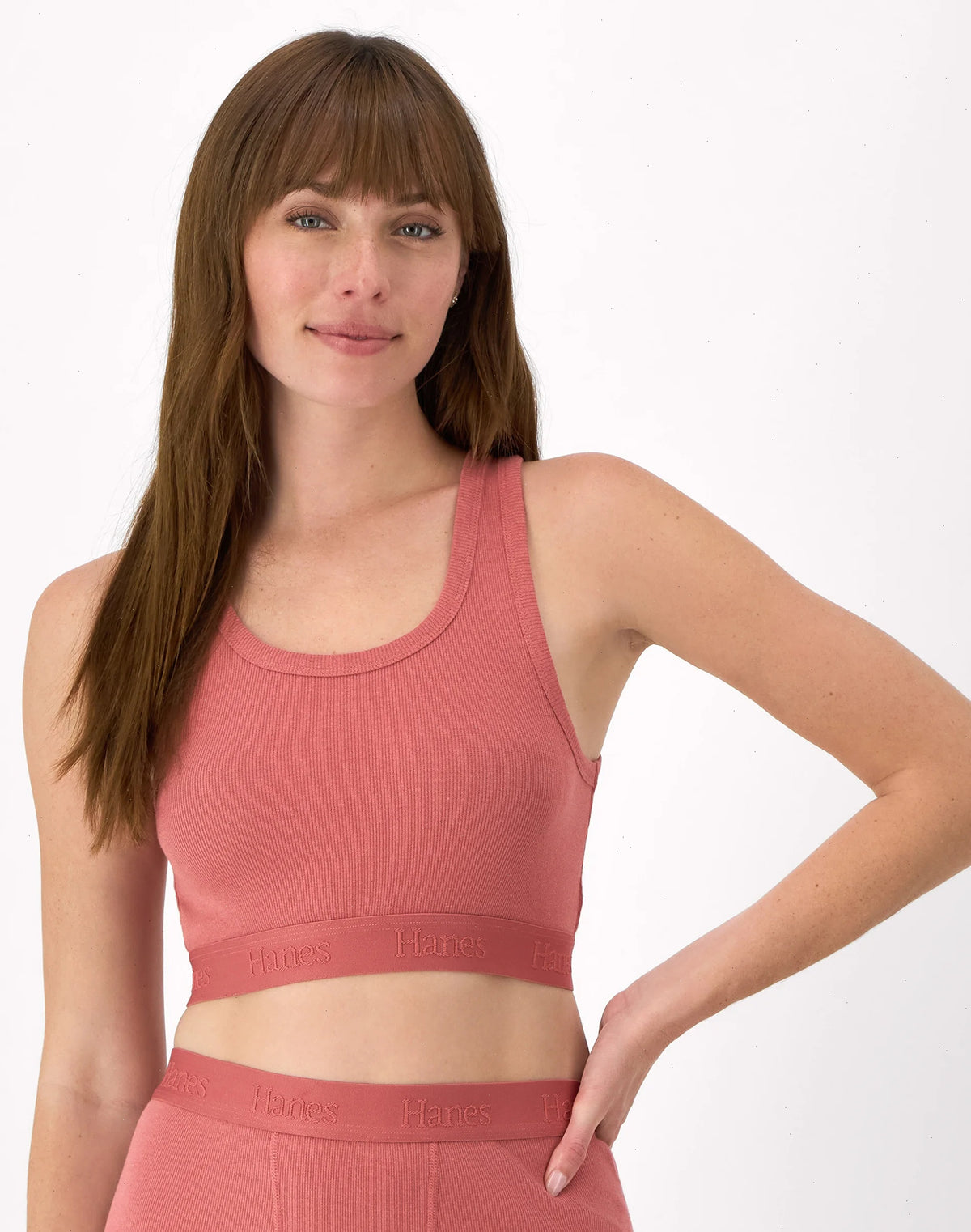Hanes Originals Women's SuperSoft Comfywear Rib Banded Crop Top