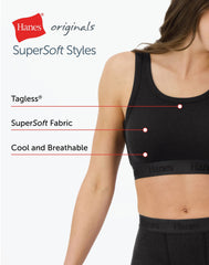 Hanes Originals Women's SuperSoft Comfywear Rib Banded Crop Top