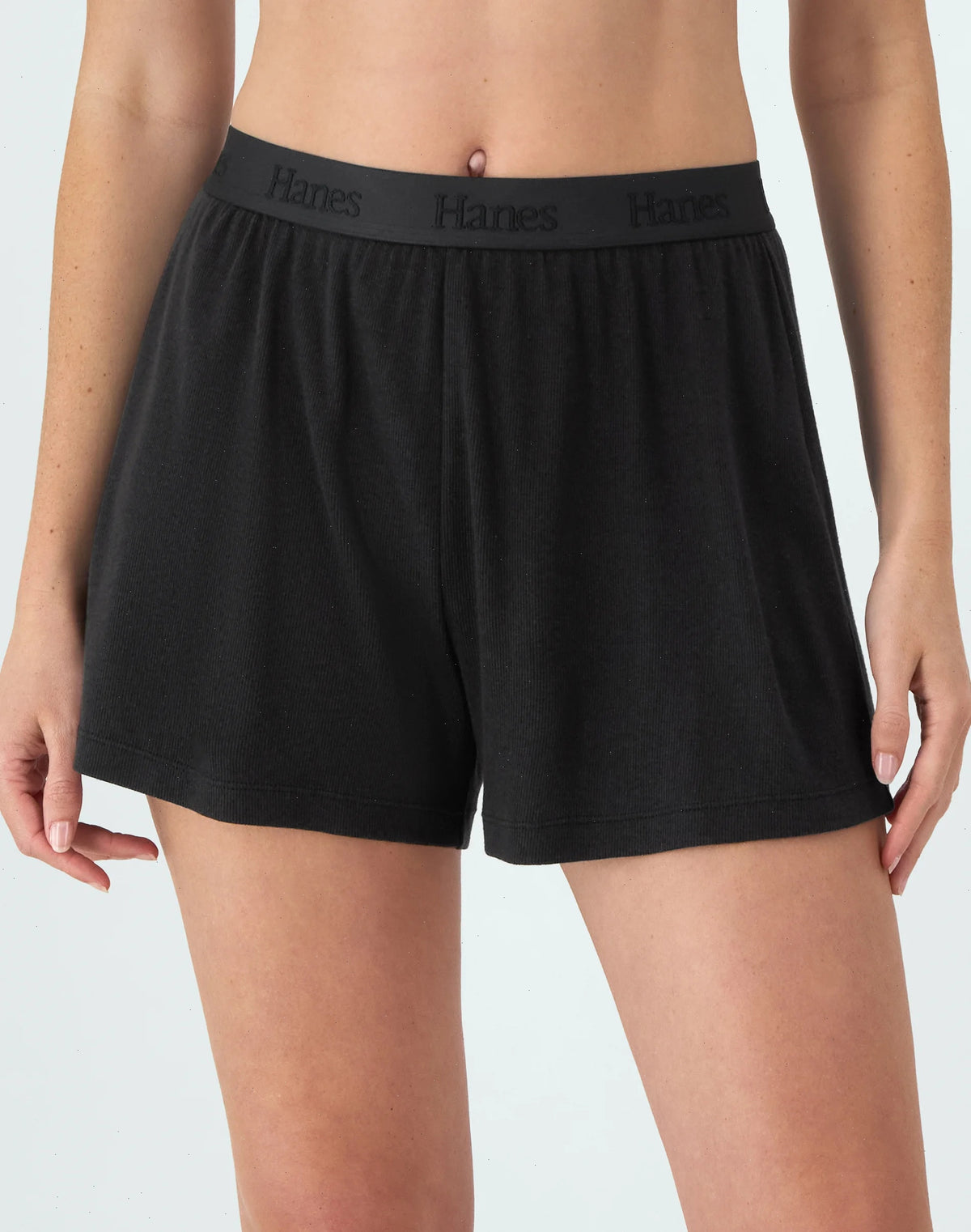 Hanes Originals Women&rsquo;s SuperSoft Comfywear Rib Sleep Shorts