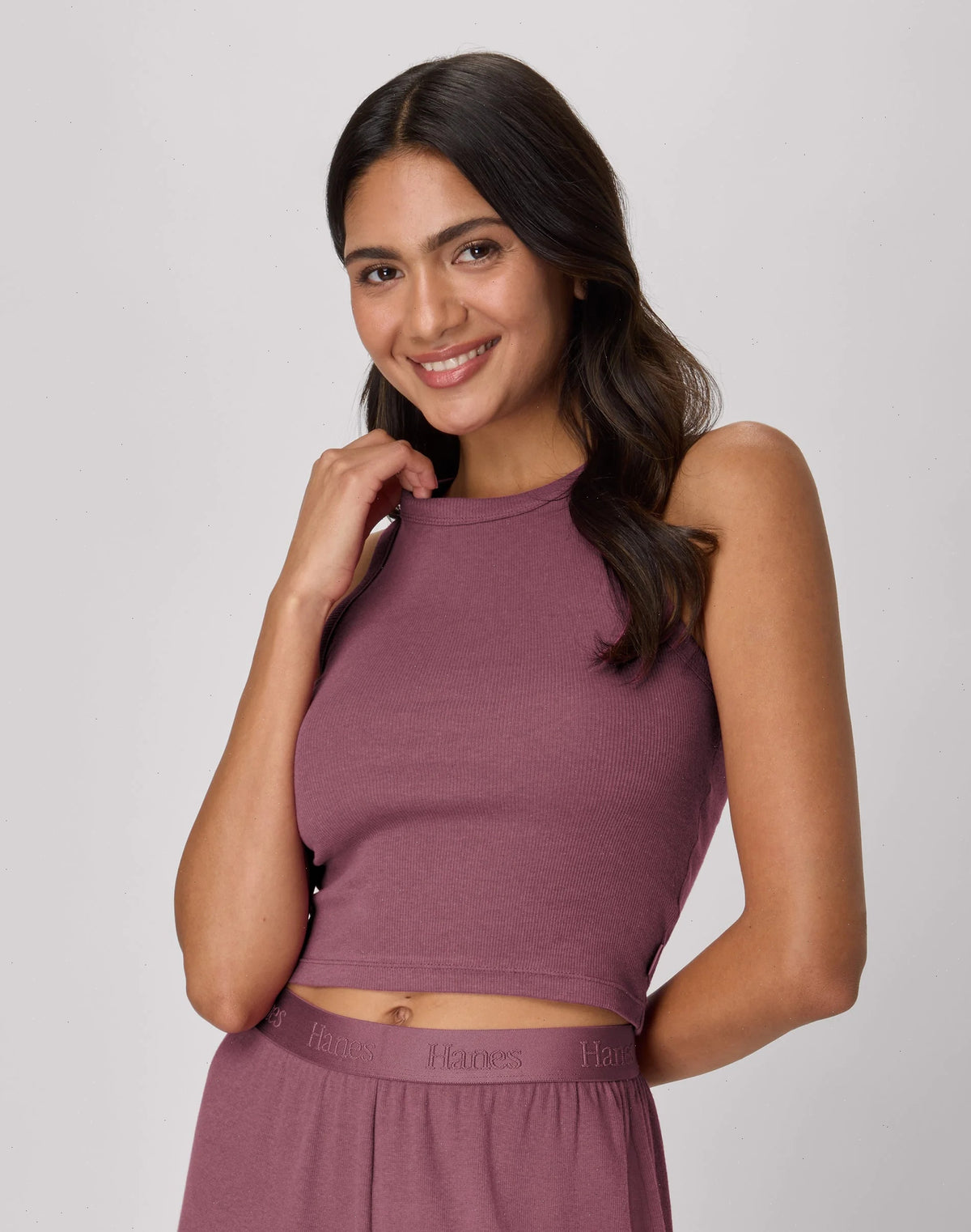 Hanes Originals Women's Supersoft Comfywear Rib Racerback Crop Tank