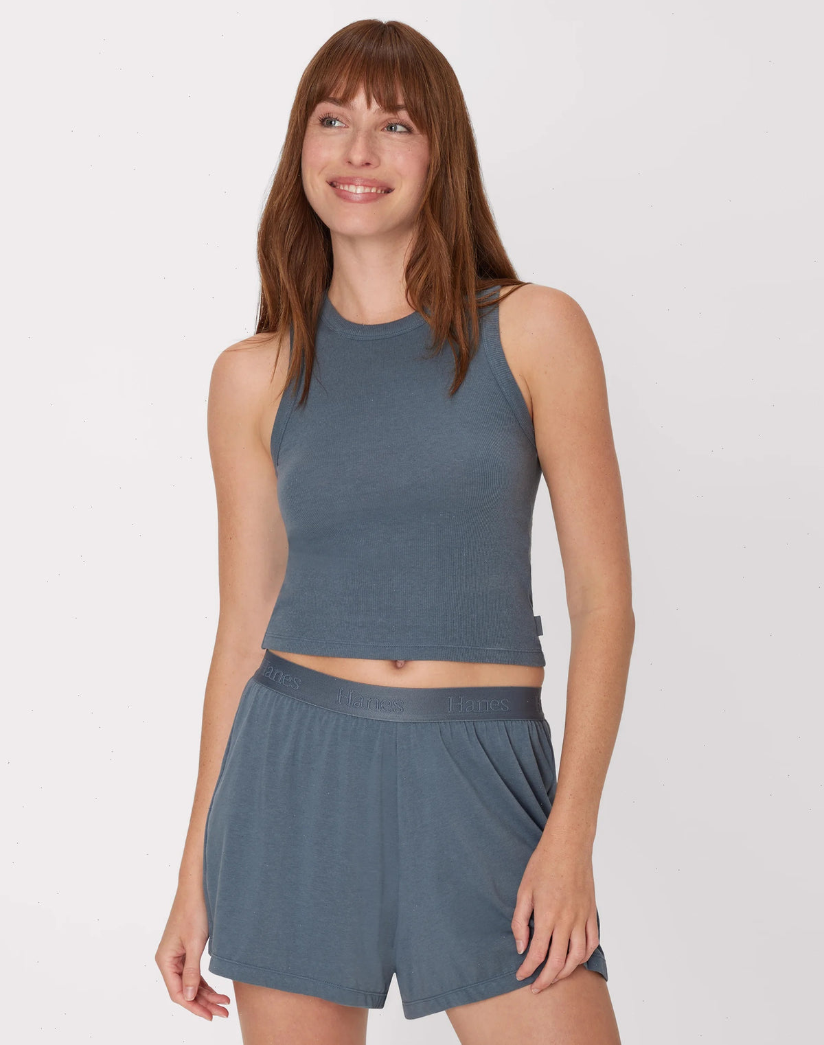 Hanes Originals Women's Supersoft Comfywear Rib Racerback Crop Tank