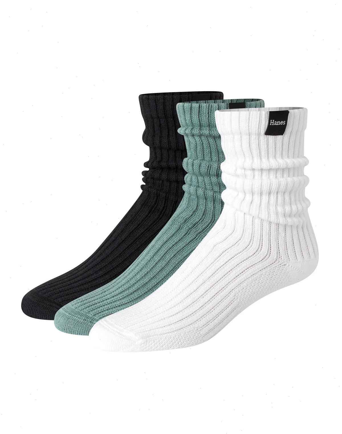 Hanes Originals Men&rsquo;s Crew Socks Pack, 3 Pairs, SuperSoft Slouch