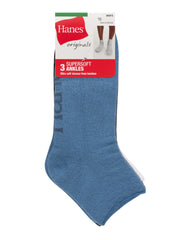 Hanes Originals Men&rsquo;s SuperSoft Ankle Socks, 3-Pairs