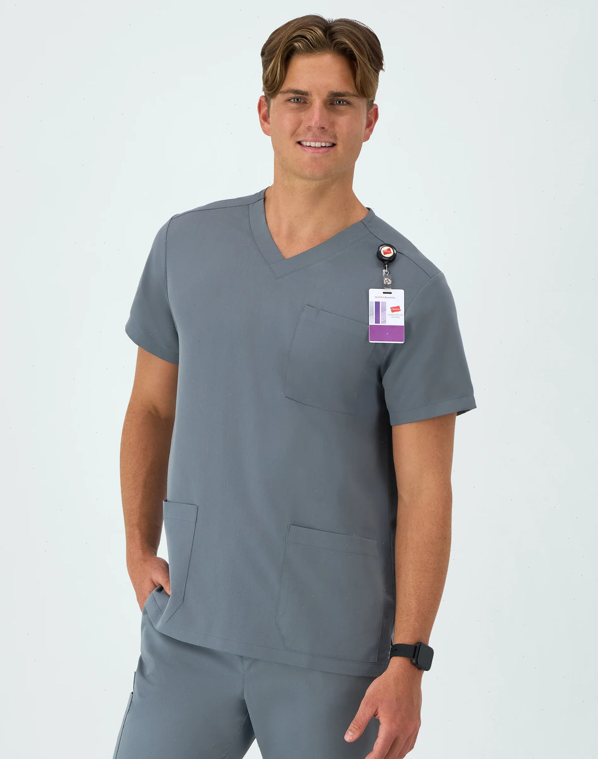 Hanes Comfort Fit Scrubs Men's V-Neck Scrub Top