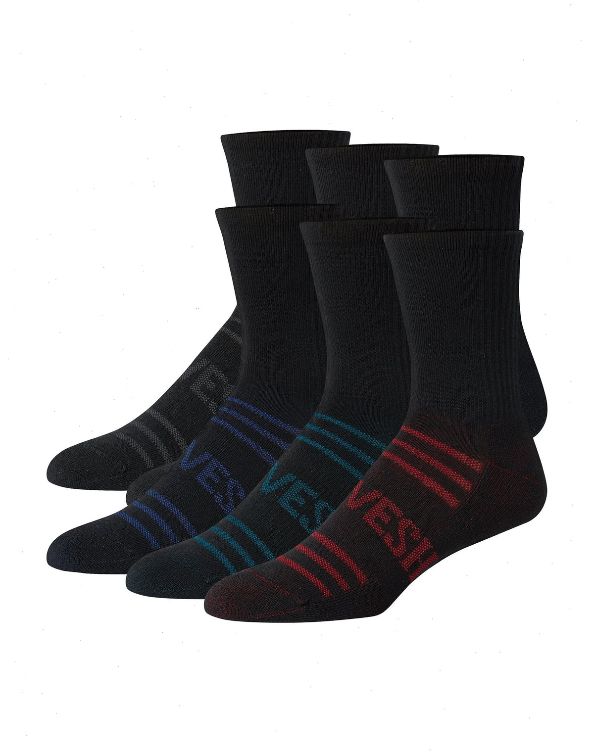 Hanes Moves Breathable Mesh Men&rsquo;s Mid-Crew Socks, Shoe Sizes 6-12, 6-Pairs