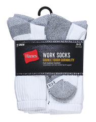 Hanes Men's Big &amp; Tall Work Crew Socks, 6-Pairs