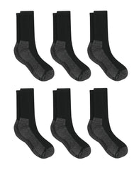 Hanes Double Tough Men's Work Crew Socks, Shoe Sizes 12-14, 6-Pairs