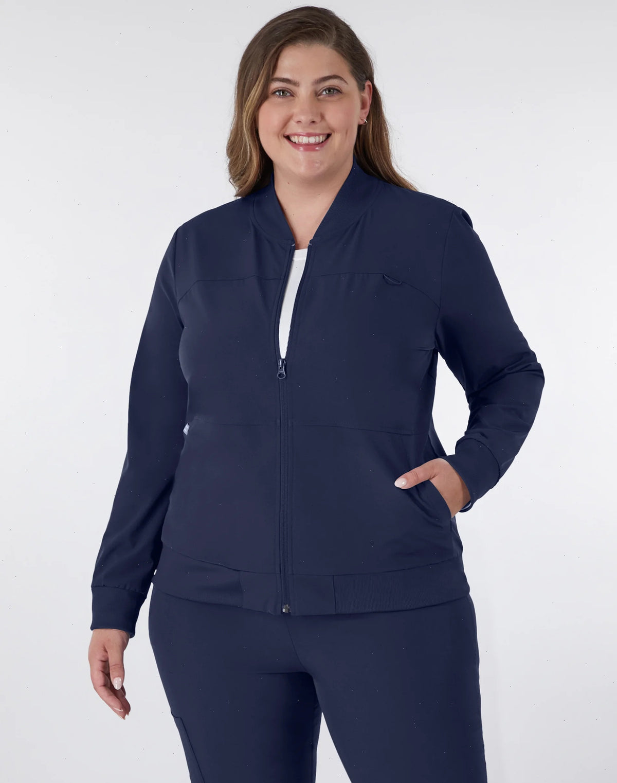 Hanes Comfort Fit Scrubs Women's Scrub Bomber Jacket