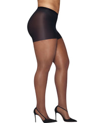 Hanes Curves Women's Silky Sheer Control-Top Pantyhose with Sheer Toe