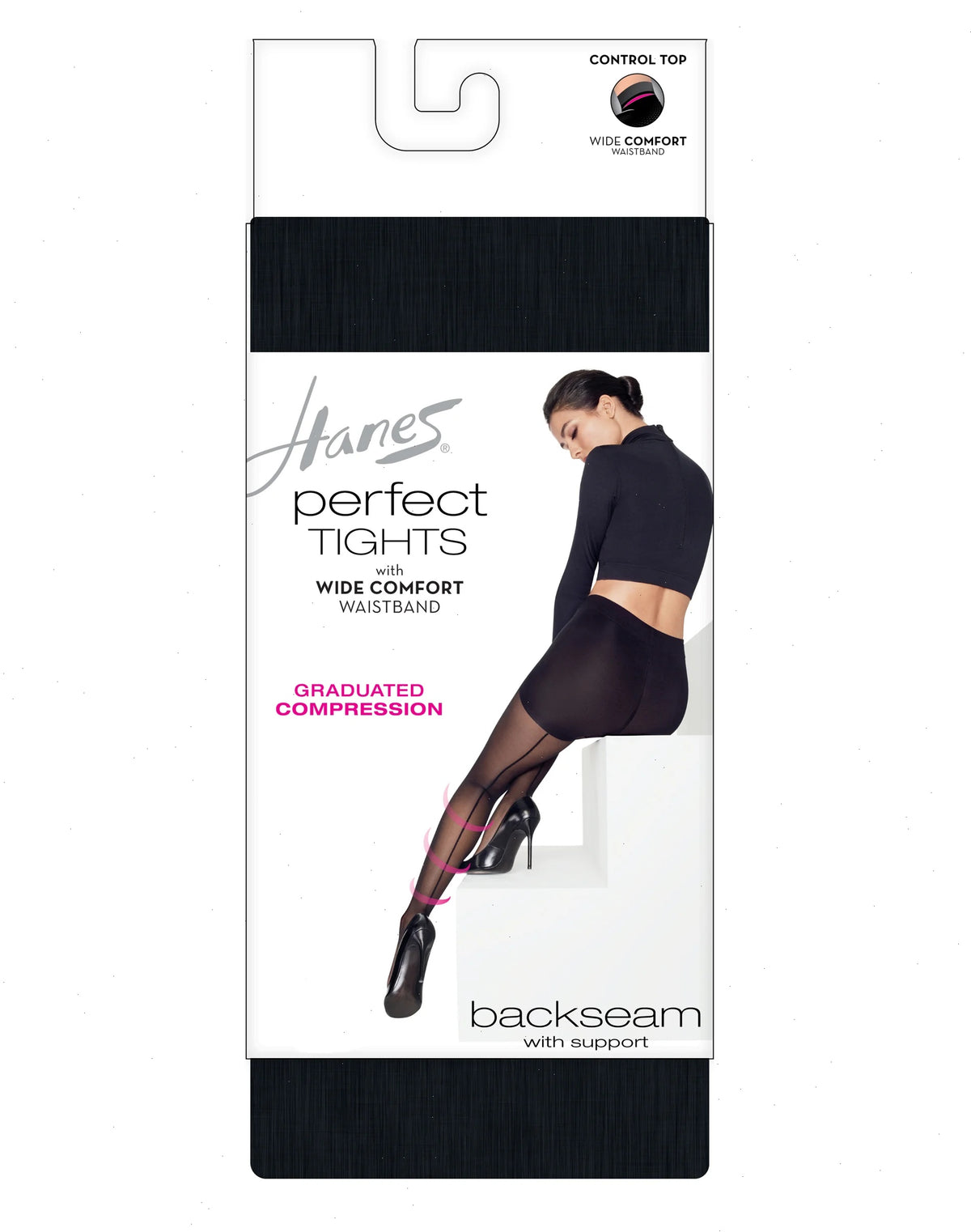 Hanes Perfect Tights with Wide Comfort Waistband, Graduated Compression