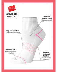 Hanes Absolute Comfort Women's Ankle Socks Pack, 4-Pairs