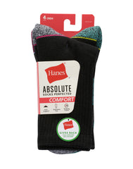 Hanes Absolute Comfort Women's Crew Socks, 4-Pairs