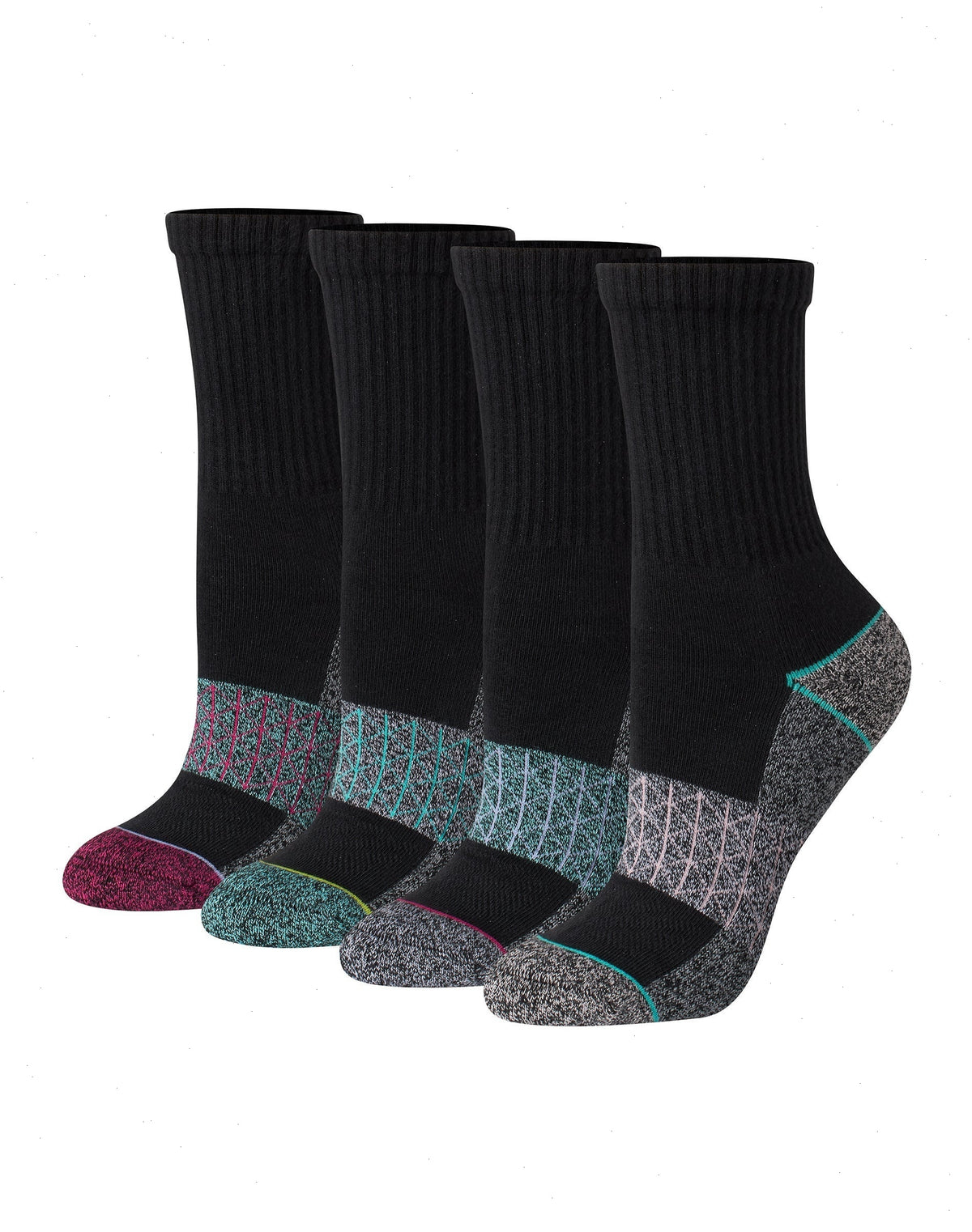 Hanes Absolute Comfort Women's Crew Socks, 4-Pairs