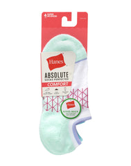 Hanes Absolute Comfort Women's Super No Show Socks Pack, 4-Pairs