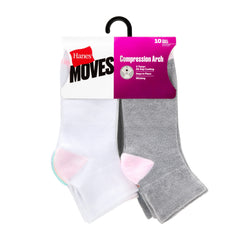 Hanes Moves X-Temp Women&rsquo;s Ankle Socks, 10-Pairs, Shoe Sizes 5-9
