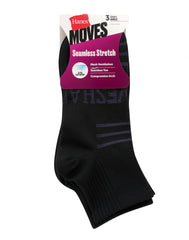 Hanes Moves Women&rsquo;s Seamless Stretch Ankle Socks, 3 Pairs