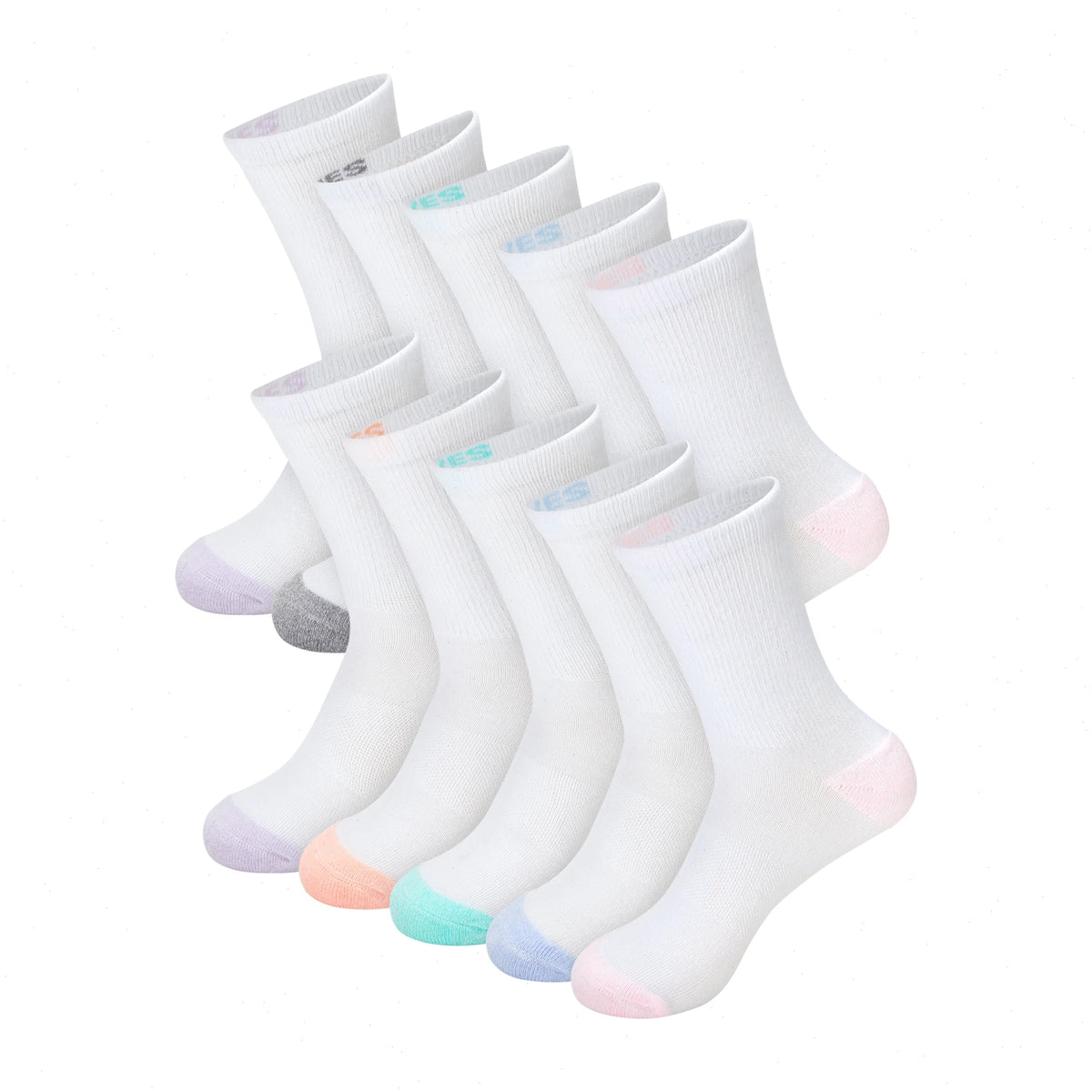 Hanes Moves X-Temp Women's Crew Socks, 10-Pairs, Shoe Sizes 5-9