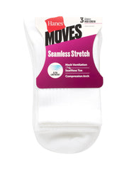 Hanes Moves Women&rsquo;s Seamless Stretch Mid Crew Socks, 3 Pairs